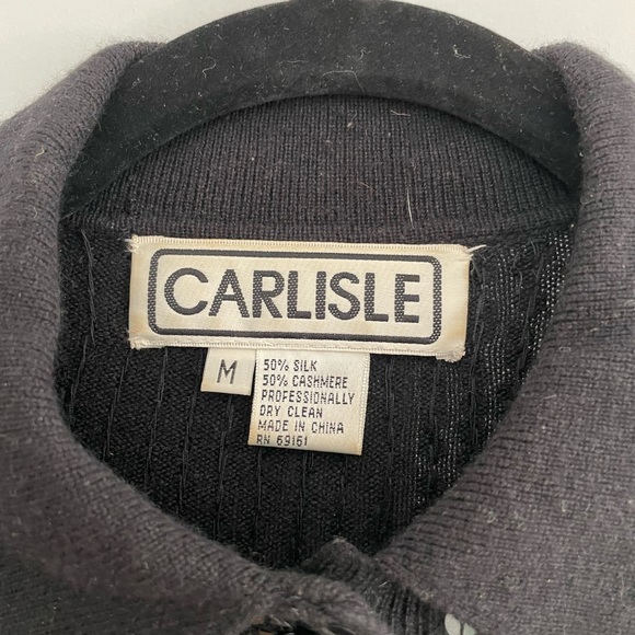 Carlisle Sequin Cashmere /Silk Polo Shirt - Picture 6 of 16